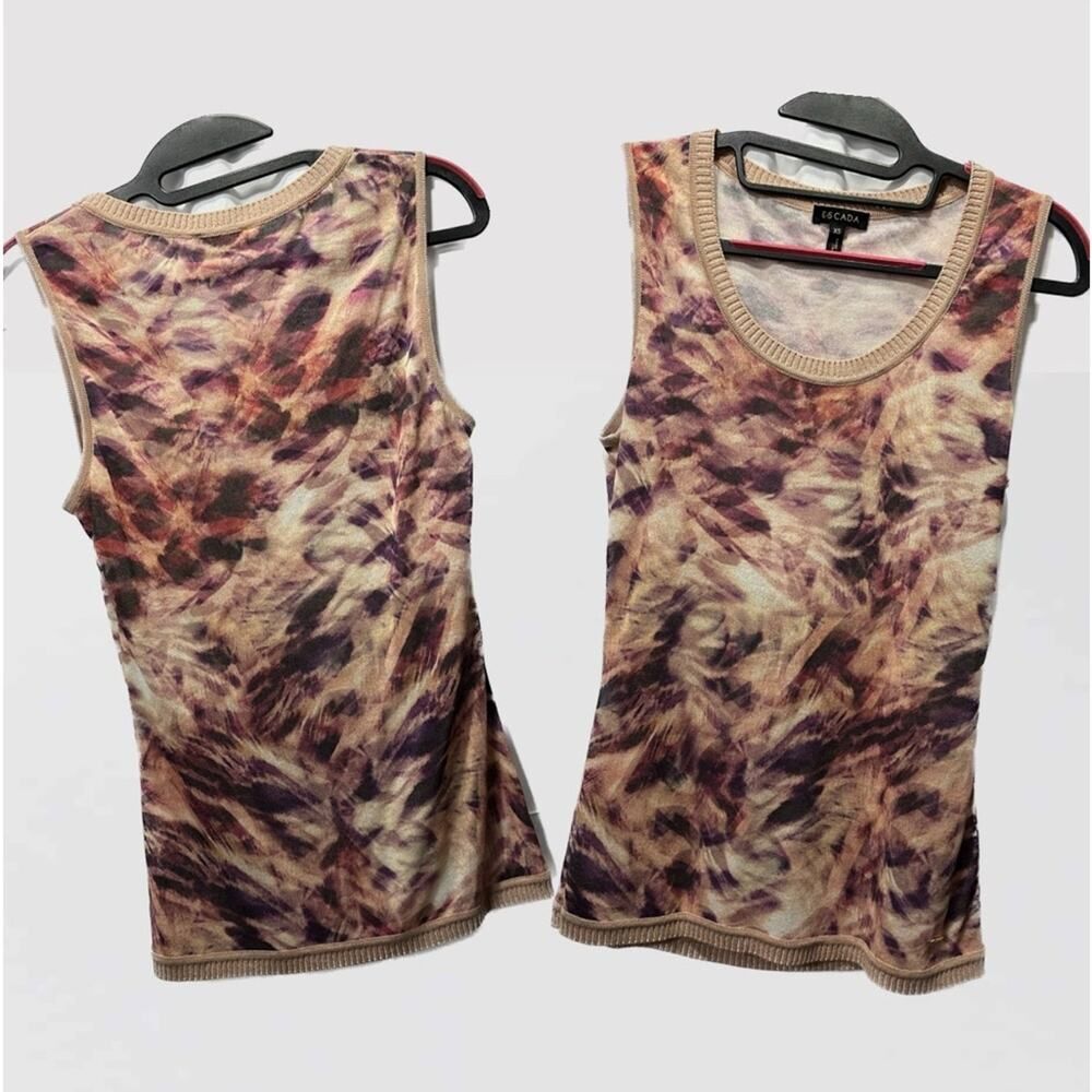 Escada Tie Dye Brown Tank Top Size XS